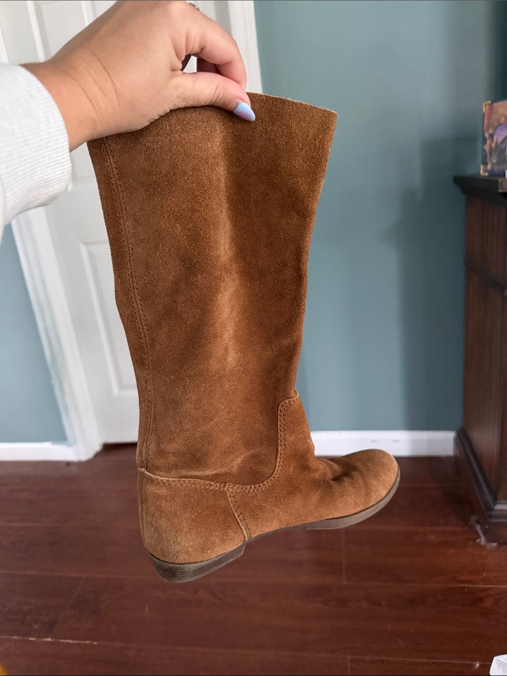 Nine West Chestnut Suede Knee-High Boots